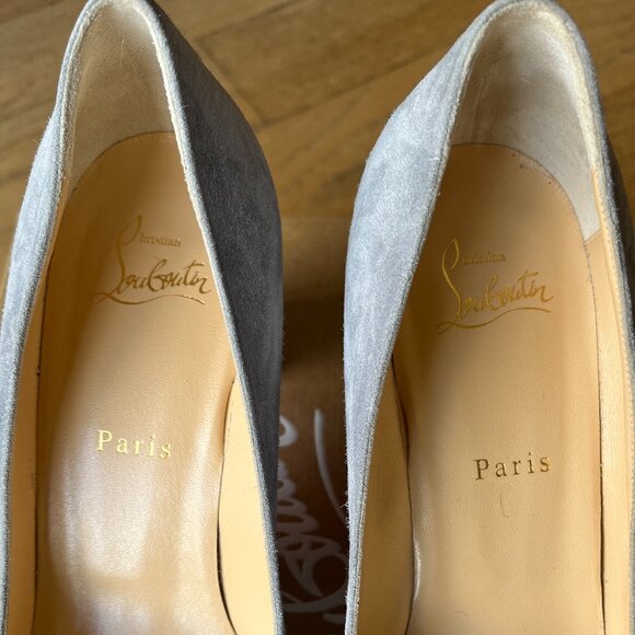 Christian Louboutin 70mm Cadrilla Suede Block-Heel Pumps New, 39.5 - Picture 5 of 9